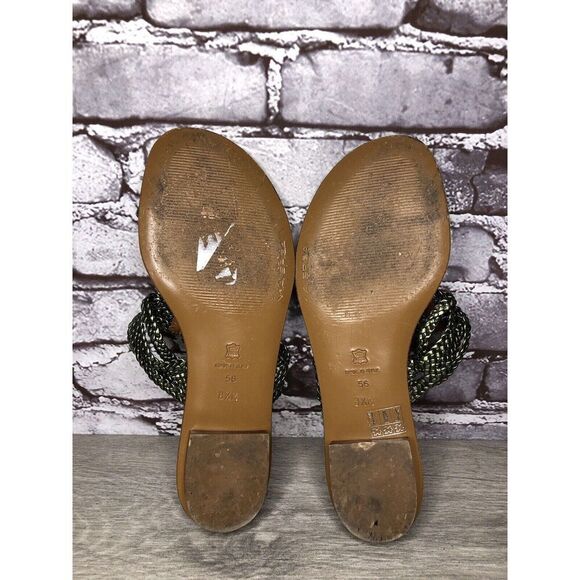 Via Spiga Metallic Green Leather Braided Flats Sandals Women’s Sz 8.5M US/39EU - Picture 7 of 16